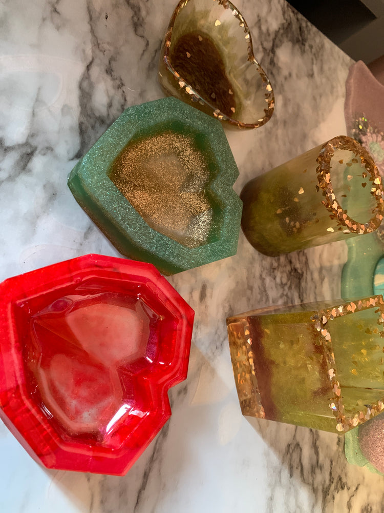 Handmade Resin Trinket Dishes and Pretties