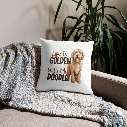 Life is Golden With My Doodle Decorative Pillow