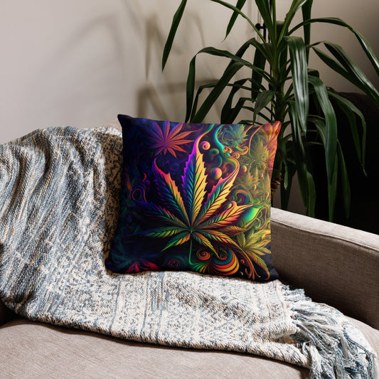 CannaDelic Two Cannabis Leaf Decorative Pillow