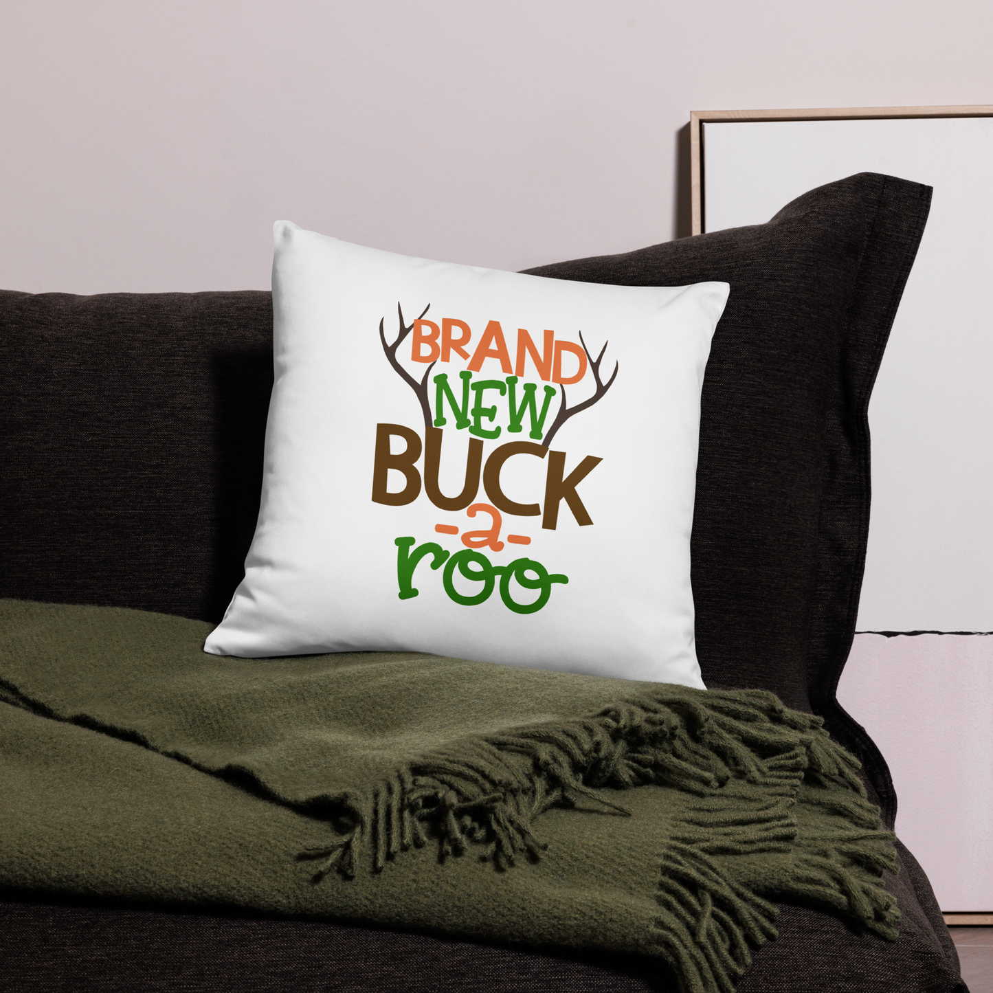 Brand New Buck A Roo Antler Rack Decorative Pillow