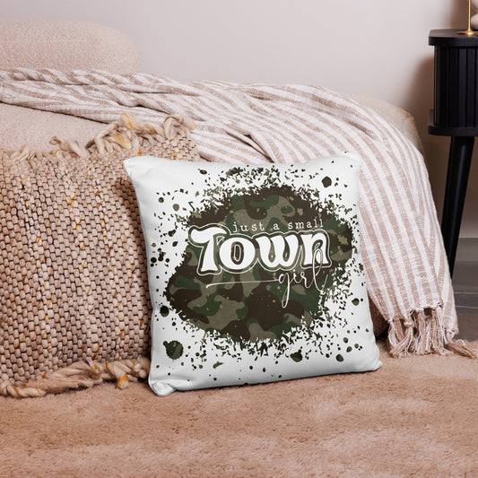 Just A Small Town Girl Camo Country Decorative Pillow