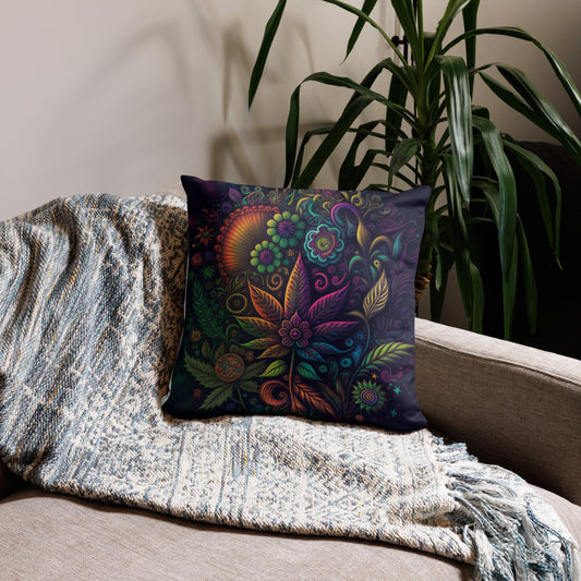 CannaDelic Six Cannabis Leaf Decorative Pillow