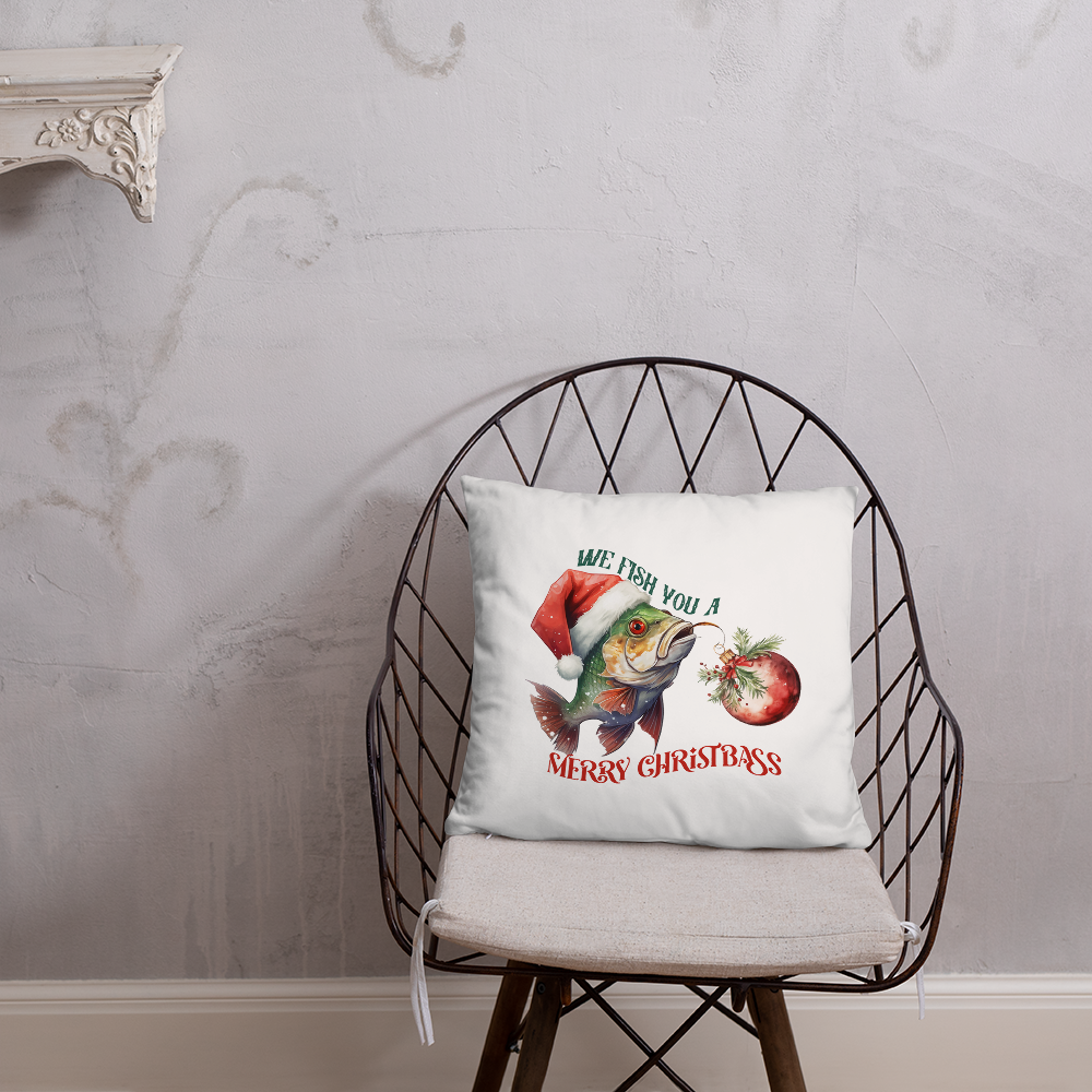 We Fish You A Merry ChristBass Decorative Pillow