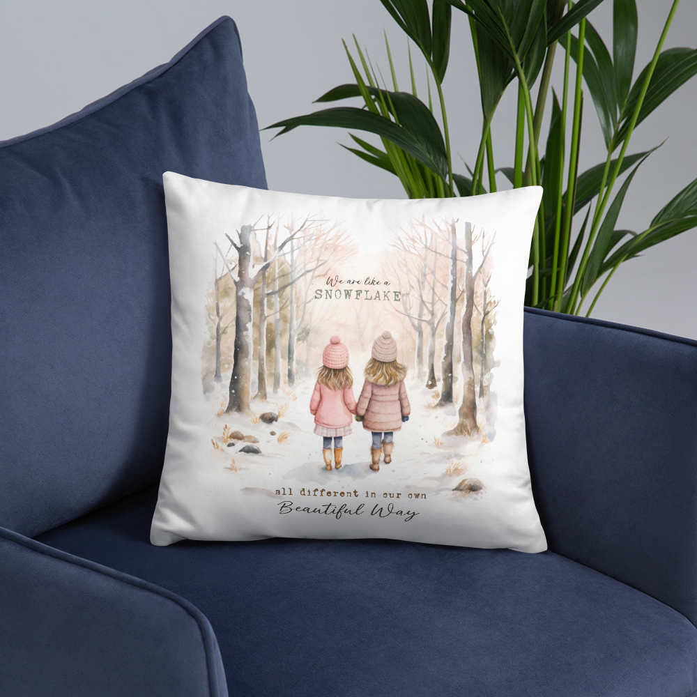 We Are Like A Snowflake, All Different In Our Own Beautiful Way Decorative Pillow