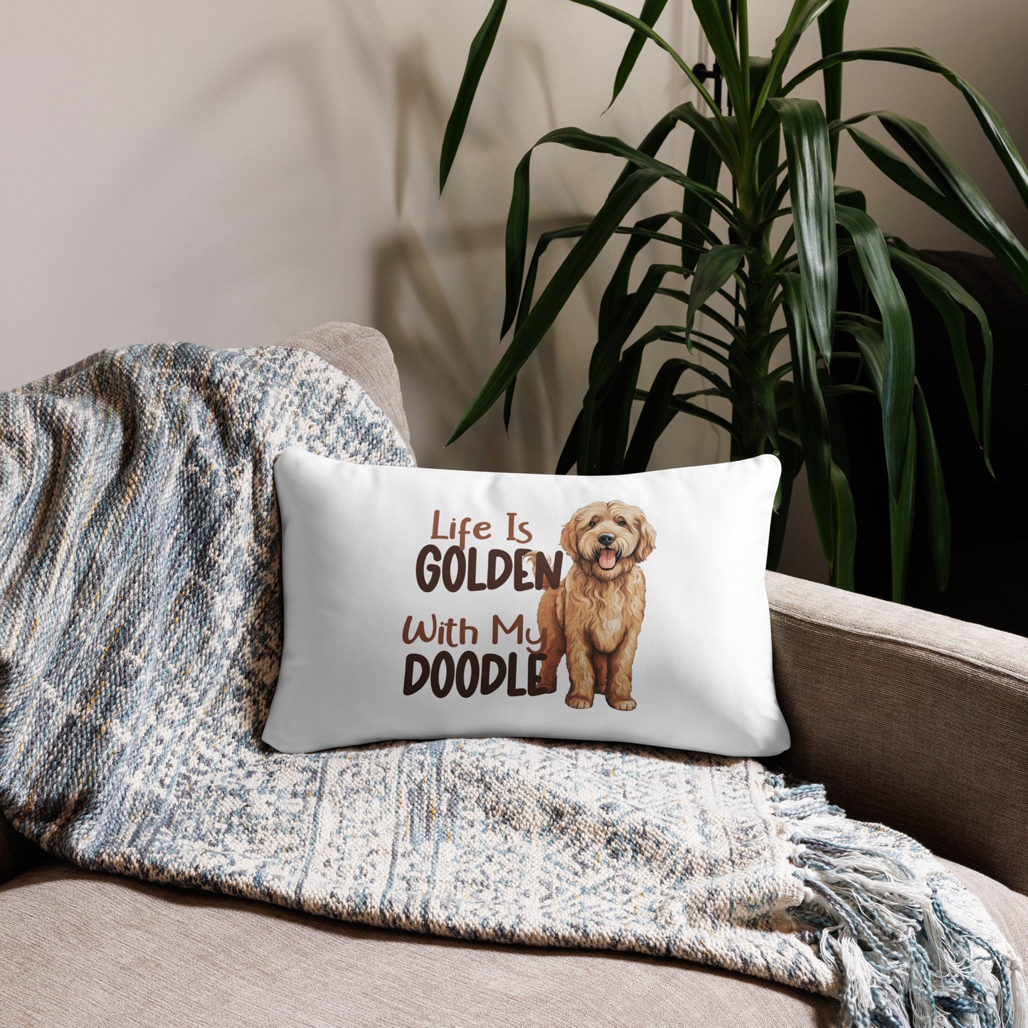 Life is Golden With My Doodle Decorative Pillow