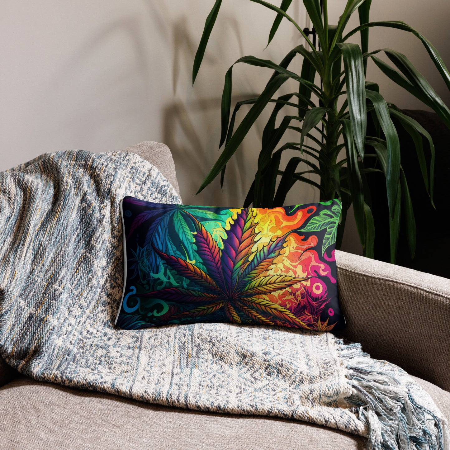 CannaDelic One Cannabis Leaf Decorative Pillow