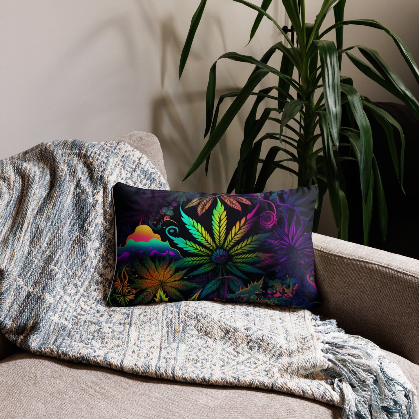 CannaDelic Seven Cannabis Leaf Decorative Pillow