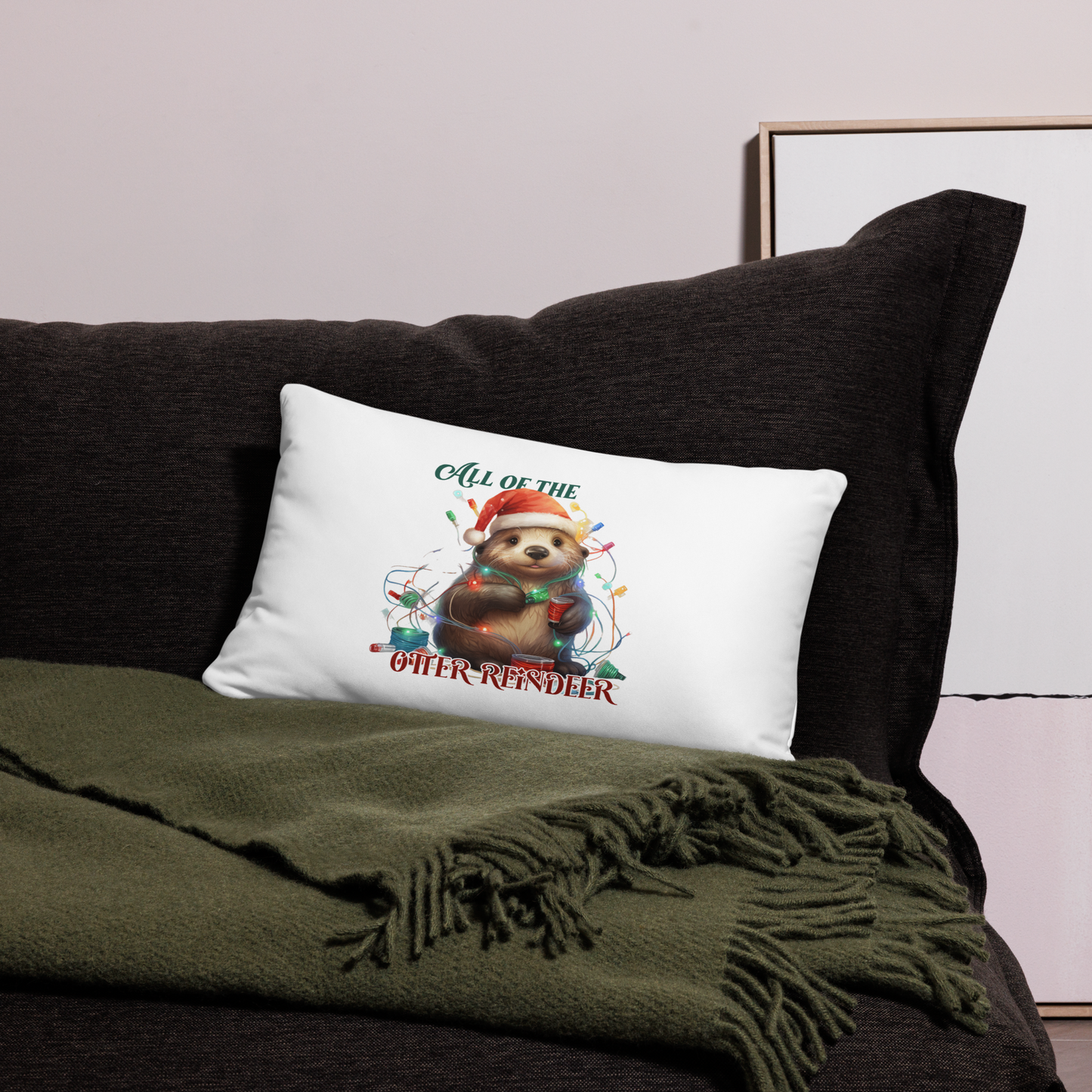 All of the Otter Reindeer Christmas Decorative Pillow