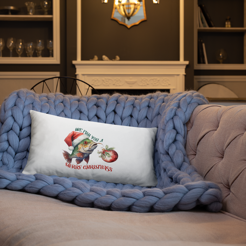 We Fish You A Merry ChristBass Decorative Pillow