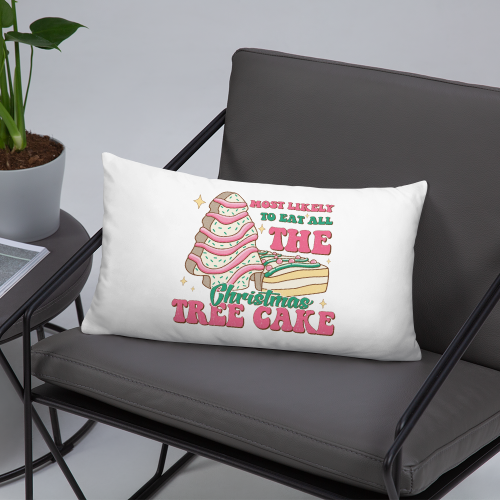 Most Likely To Eat All The Christmas Tree Cakes Decorative Pillow