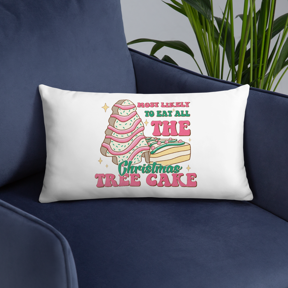 Most Likely To Eat All The Christmas Tree Cakes Decorative Pillow