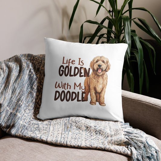 Life is Golden With My Doodle Decorative Pillow