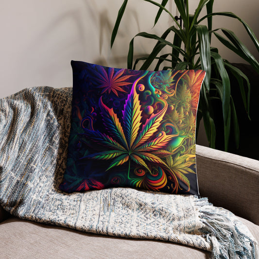 CannaDelic Two Cannabis Leaf Decorative Pillow