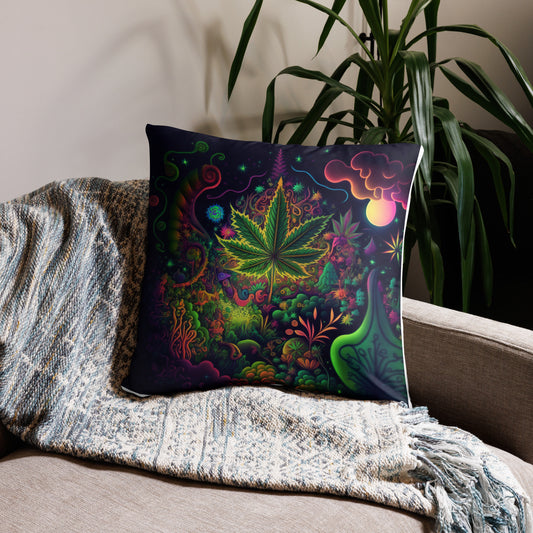 CannaDelic Five Cannabis Leaf Decorative Pillow