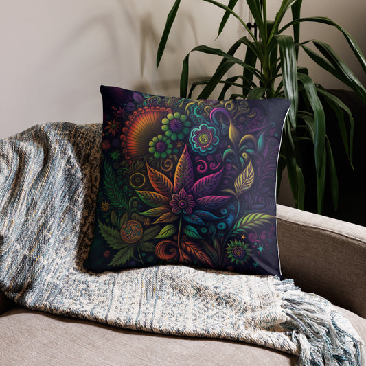 CannaDelic Six Cannabis Leaf Decorative Pillow