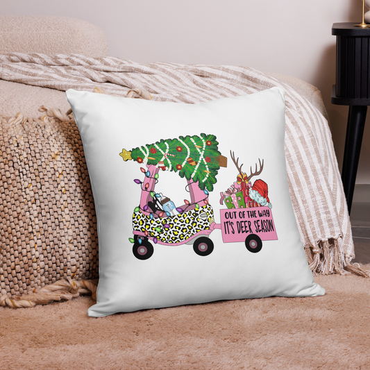 Out Of The Way It's Deer Season Child's Christmas Decorative Basic Pillow