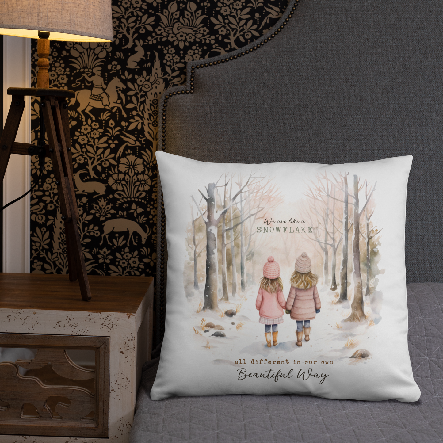 We Are Like A Snowflake, All Different In Our Own Beautiful Way Decorative Pillow