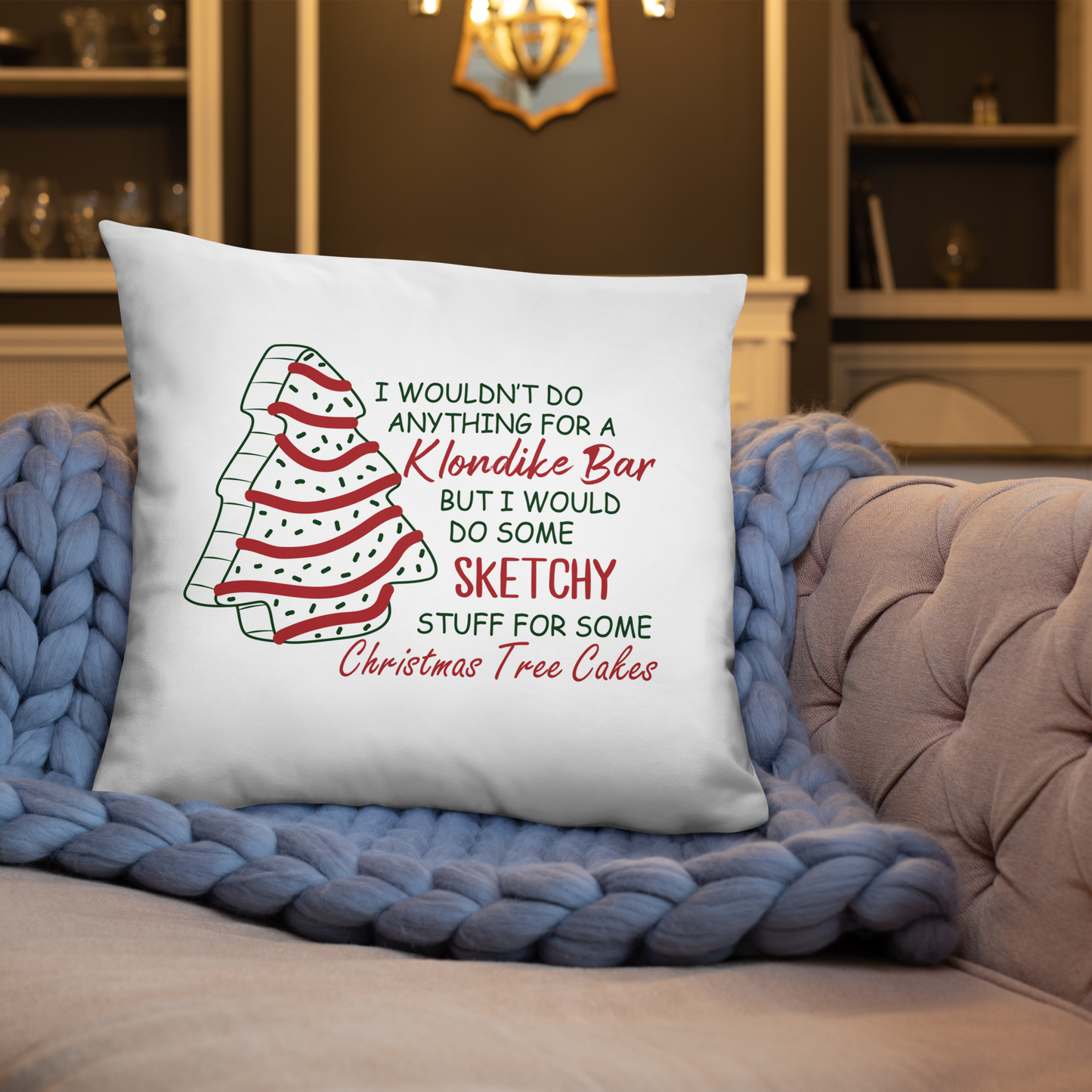 For The Love Of Christmas Tree Cakes Decorative Pillow