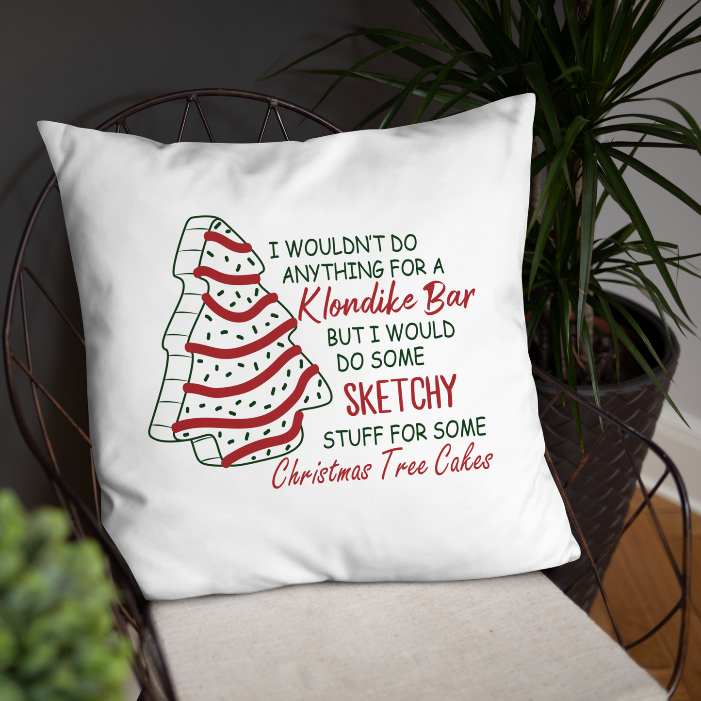 For The Love Of Christmas Tree Cakes Decorative Pillow