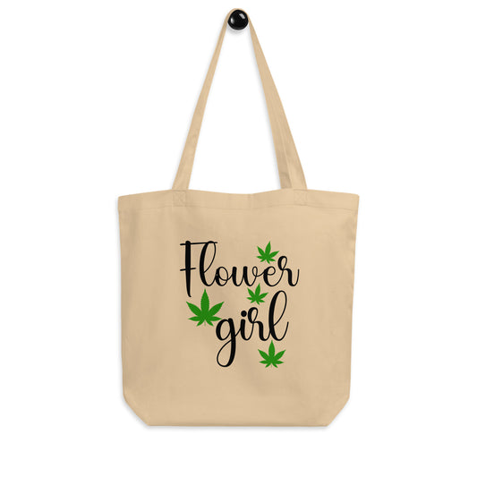 Flower Girl Cannabis Leaves Eco Tote Bag