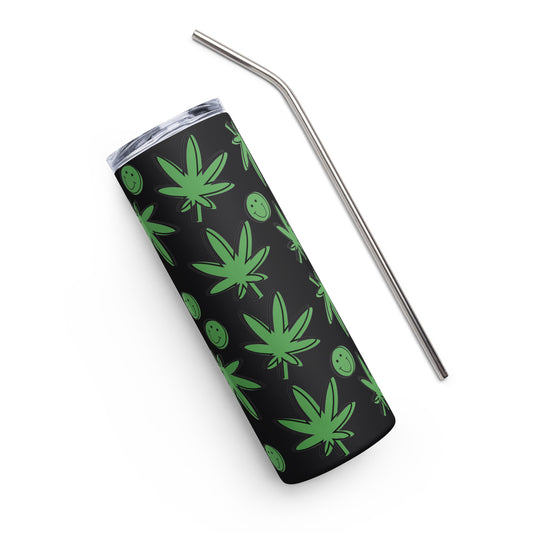 Happy Face Cannabis 20 oz Stainless-steel Tumbler