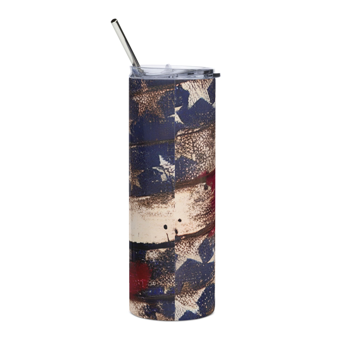 Distressed US Flag 20 oz Stainless steel Tumbler