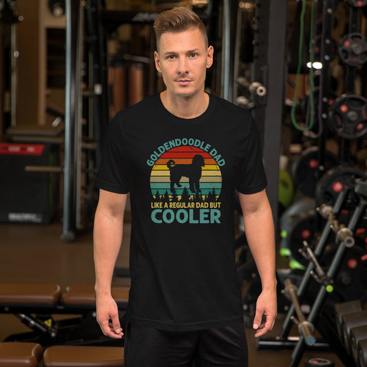 Goldendoodle Dad - Like A Regular Dad Only Cooler Retro Sunset T-Shirt