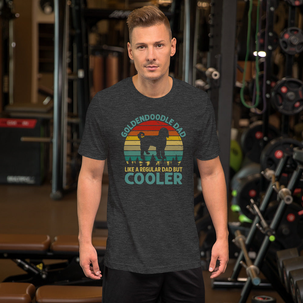 Goldendoodle Dad - Like A Regular Dad Only Cooler Retro Sunset T-Shirt